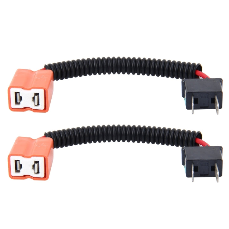 2 PCS H7 Car HID Xenon Headlight Male to Female Conversion Cable with Ceramic Adapter Socket - Wires by PMC TechLife | Online Shopping South Africa | PMC TechLife | Buy Now Pay Later Mobicred