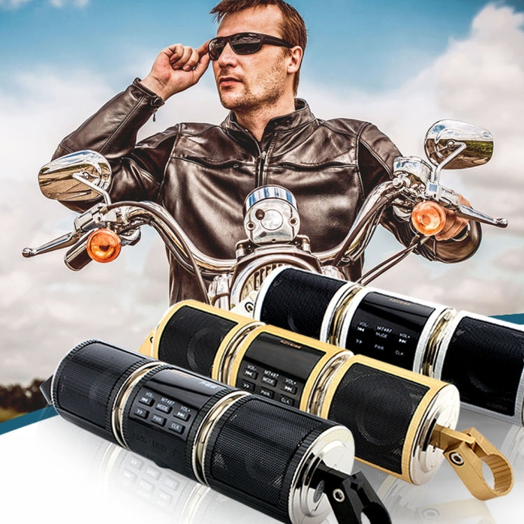 Motorcycle Waterproof Aluminum Shell Bluetooth Handle Stereo Speaker, Support BT/MP3/FM/TF(Black) - Electrical Instruments by PMC Jewellery | Online Shopping South Africa | PMC Jewellery | Buy Now Pay Later Mobicred