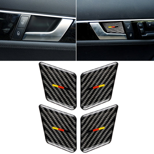 4 PCS Car German Flag Carbon Fiber Door Inner Handle Wrist Panel Decorative Sticker for Mercedes-Benz C Class 2007-2013 / E Class 2009-2016 - Car Interior Mouldings by PMC Jewellery | Online Shopping South Africa | PMC Jewellery | Buy Now Pay Later Mobicred