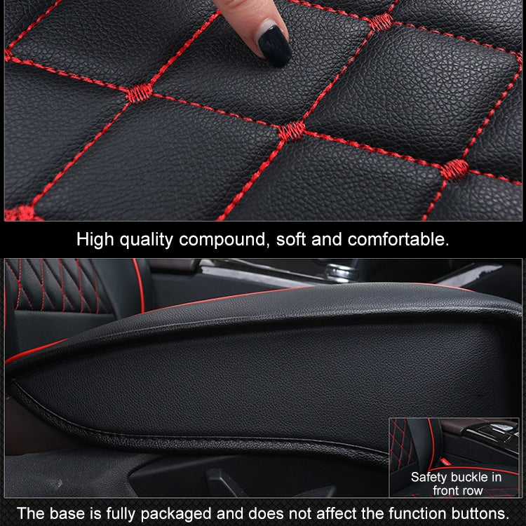 Car Leather Full Coverage Seat Cushion Cover, Standard Version, Only One Seat(Black Red) - Seat Accessories by PMC Jewellery | Online Shopping South Africa | PMC Jewellery | Buy Now Pay Later Mobicred