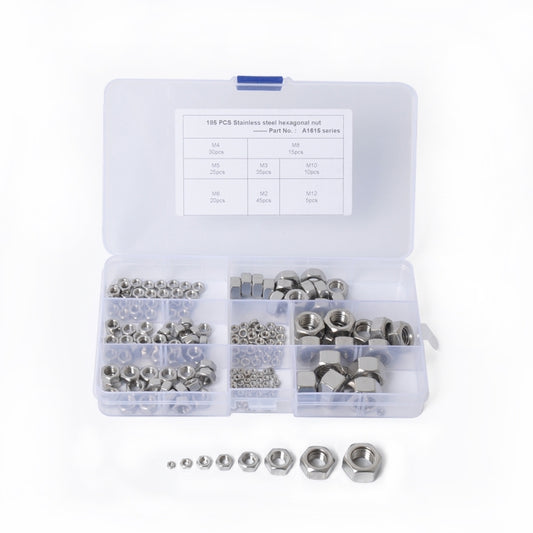 185 PCS Car 304 Stainless Steel Hexagon Socket Screws Assortment Kit M2-M12 - Nuts & Bolts by PMC Jewellery | Online Shopping South Africa | PMC Jewellery