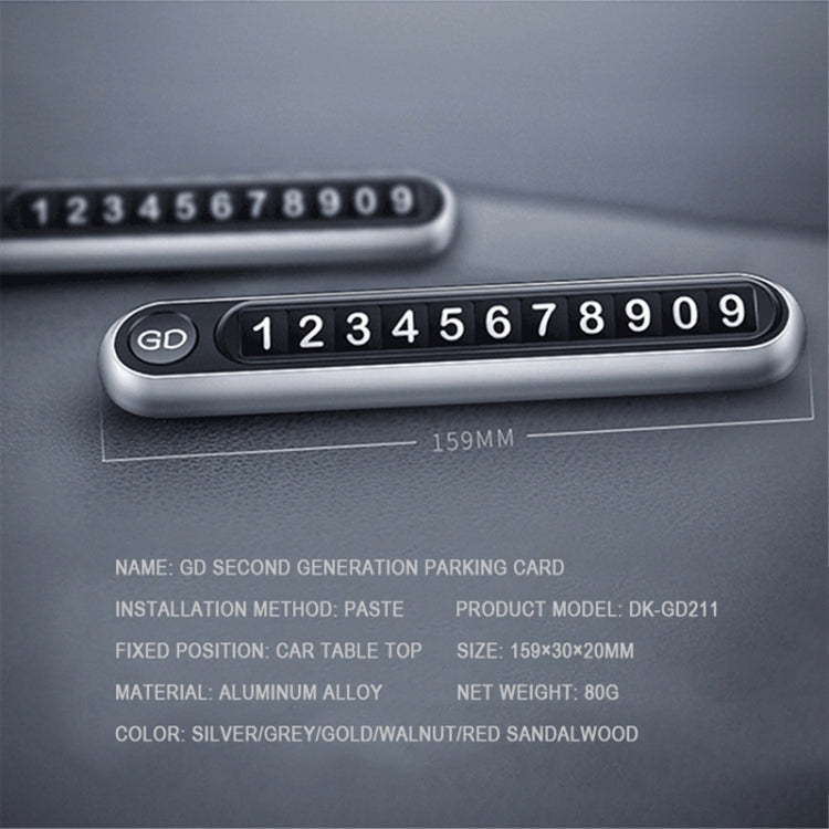 Hidden Number Metal Car Temporary Parking Number Plate Parking Card (Grey) - Parking Card by PMC Jewellery | Online Shopping South Africa | PMC Jewellery | Buy Now Pay Later Mobicred