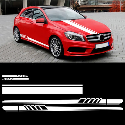 5 in 1 Car Styling Stripe Hood PVC Sticker Auto Decorative Sticker (White) - Decorative Sticker by PMC Jewellery | Online Shopping South Africa | PMC Jewellery | Buy Now Pay Later Mobicred