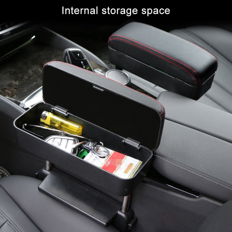 2 PCS Universal Car PU Leather Wrapped Armrest Box Cushion Car Armrest Box Mat with Storage Box (Black Red) - Stowing Tidying by PMC TechLife | Online Shopping South Africa | PMC TechLife | Buy Now Pay Later Mobicred