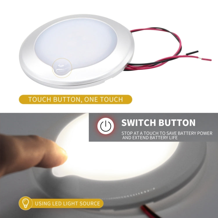 DC 9-30V 4.5W 3000-3300K IP67 Marine RV Dimmable 150mm LED Dome Light Ceiling Lamp, with Touch Control (White Light) - Marine Accessories & Parts by PMC Jewellery | Online Shopping South Africa | PMC Jewellery | Buy Now Pay Later Mobicred