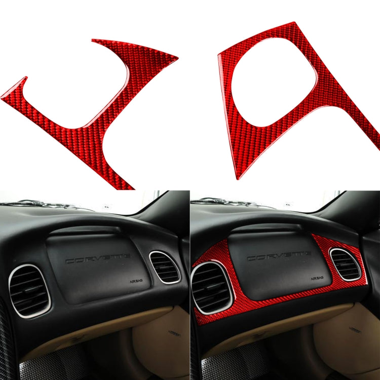 Carbon Fiber Car Front Passenger Seat Air Outlet Sticker for Chevrolet Corvette C5 1998-2004, Left Drive(Red) - Car Interior Mouldings by PMC Jewellery | Online Shopping South Africa | PMC Jewellery | Buy Now Pay Later Mobicred