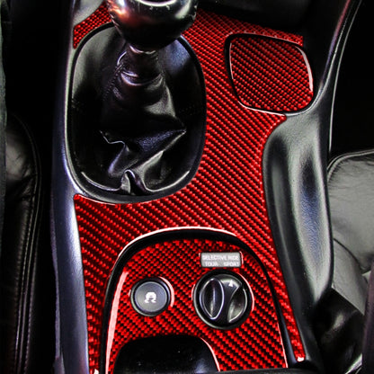 3 in 1 Carbon Fiber Car Gear Panel Sticker Kits B for Chevrolet Corvette C5 1998-2004, Left Drive (Red) - Car Interior Mouldings by PMC Jewellery | Online Shopping South Africa | PMC Jewellery | Buy Now Pay Later Mobicred