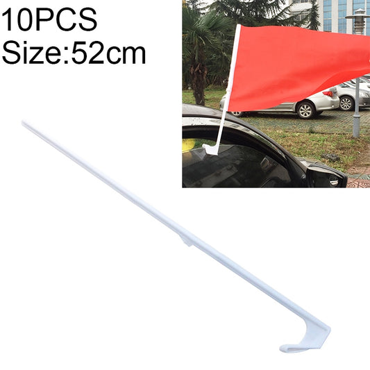 10 PCS 52cm Clip-type Car Window Plastic Flagpole, No Flag - Ornaments by PMC Jewellery | Online Shopping South Africa | PMC Jewellery