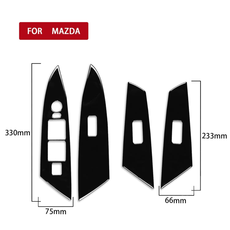 For Mazda 3 Axela 2010-2013 4 in 1 Car Window Lift Panel Decorative Sticker, Left Drive - free shipping - PMC TechLife - Order now!