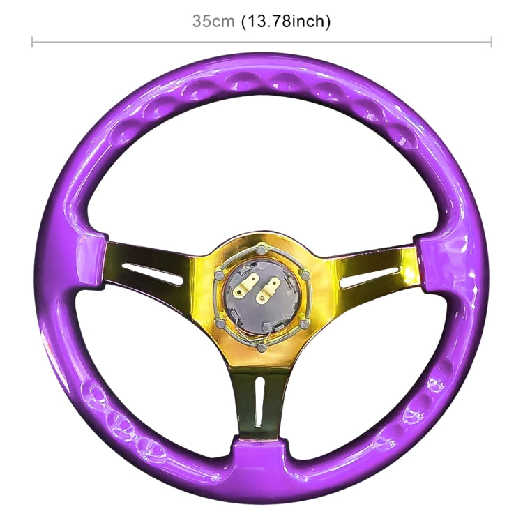 Car Colorful Modified Racing Sport Horn Button Steering Wheel, Diameter: 35cm(Purple) - Steering Wheel Accessories by PMC Jewellery | Online Shopping South Africa | PMC Jewellery | Buy Now Pay Later Mobicred