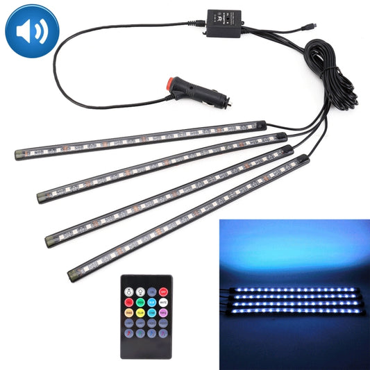 4 in 1 Universal Car Cigarette Lighter Colorful Acoustic LED Atmosphere Lights Colorful Lighting Decorative Lamp, with 18LEDs SMD-5050 Lamps and Remote Control, DC 12V 8.6W - Atmosphere lights by PMC Jewellery | Online Shopping South Africa | PMC Jewellery | Buy Now Pay Later Mobicred