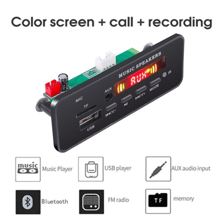 Car 12V 2x3W Audio MP3 Player Decoder Board FM Radio TF USB 3.5mm AUX, with Bluetooth & Recording Call Function & Remote Control - Car MP3 & MP4 & MP5 by PMC TechLife | Online Shopping South Africa | PMC TechLife | Buy Now Pay Later Mobicred