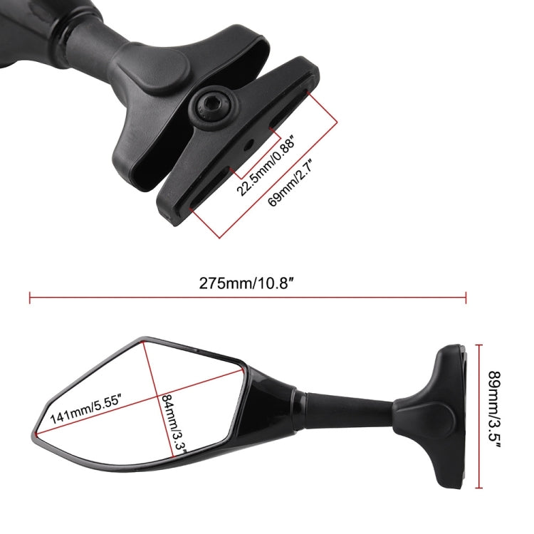 Motorcycle Modified Rear View Mirror Set with Light for Kawasaki (Carbon Fiber Black) - Side Mirrors by PMC TechLife | Online Shopping South Africa | PMC TechLife | Buy Now Pay Later Mobicred