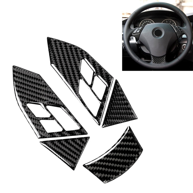 5 in 1 Car Carbon Fiber Solid Color Steering Wheel Button Decorative Sticker for BMW 5 Series E60 2004-2010, Left and Right Drive Universal - Car Interior Mouldings by PMC Jewellery | Online Shopping South Africa | PMC Jewellery | Buy Now Pay Later Mobicred