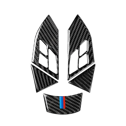 5 in 1 Car Carbon Fiber Tricolor Steering Wheel Button Decorative Sticker for BMW 5 Series E60 2004-2010, Left and Right Drive Universal - Car Interior Mouldings by PMC Jewellery | Online Shopping South Africa | PMC Jewellery | Buy Now Pay Later Mobicred