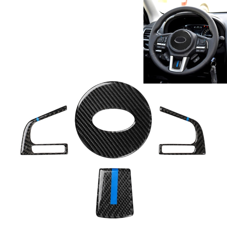 4 in 1 Car Carbon Fiber Blue Steering Wheel Button Decorative Sticker for Subaru Forester 2016-2018, Left and Right Drive Universal - Car Interior Mouldings by PMC Jewellery | Online Shopping South Africa | PMC Jewellery | Buy Now Pay Later Mobicred