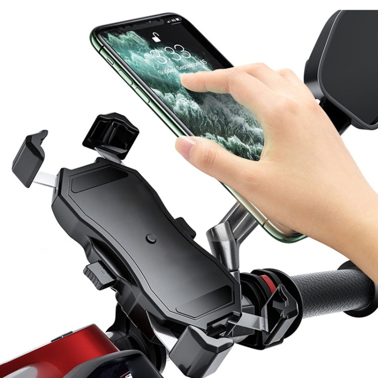 Motorcycle / Bicycle Semi-automatic Contraction Fixing Bracket Phone Holder - Holder by PMC Jewellery | Online Shopping South Africa | PMC Jewellery | Buy Now Pay Later Mobicred