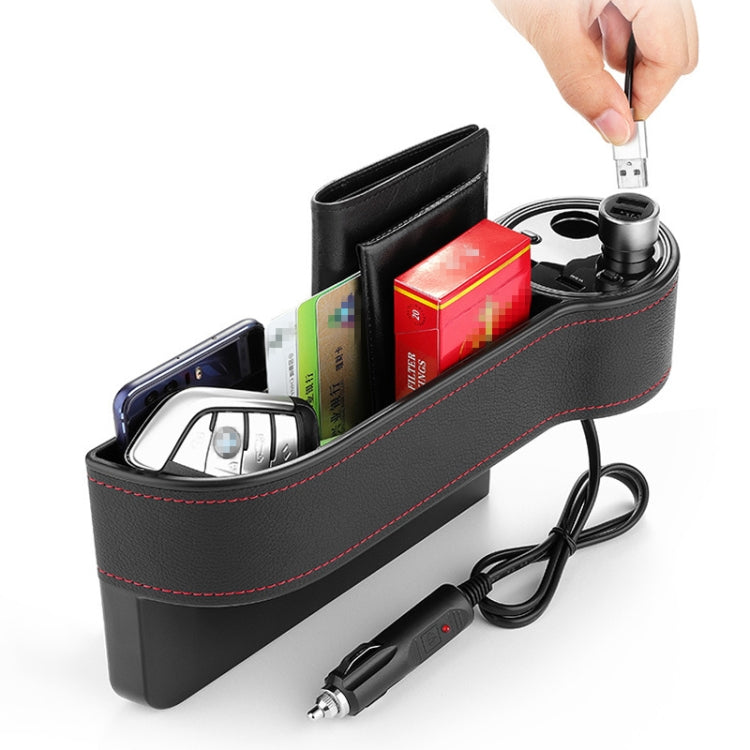 Car Multi-functional Console PU Leather Box Cigarette Lighter Charging Pocket Cup Holder Seat Gap Side Storage Box - Stowing Tidying by PMC Jewellery | Online Shopping South Africa | PMC Jewellery | Buy Now Pay Later Mobicred