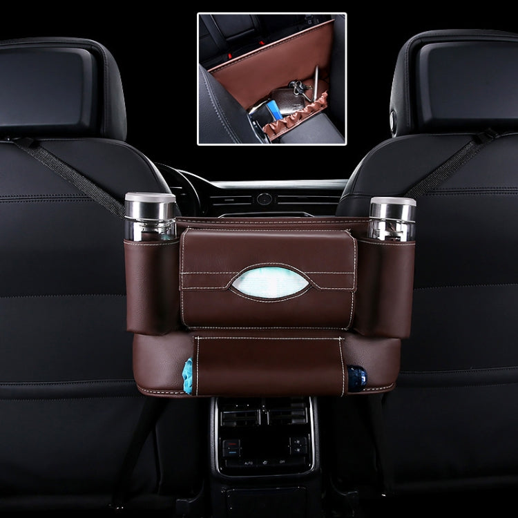 Car Front Seat Hanging Bag Paper Towel / Water Cup Storage Bag(Coffee) - Tissue Boxes by PMC Jewellery | Online Shopping South Africa | PMC Jewellery | Buy Now Pay Later Mobicred