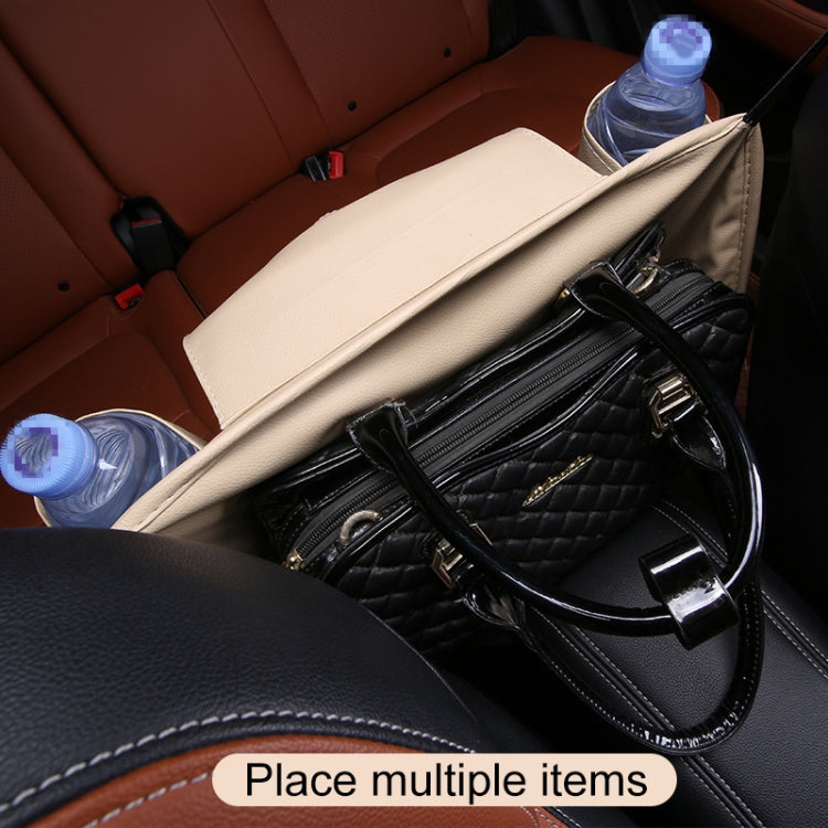 Car Front Seat Hanging Bag Paper Towel / Water Cup Storage Bag(Beige) - Tissue Boxes by PMC Jewellery | Online Shopping South Africa | PMC Jewellery | Buy Now Pay Later Mobicred