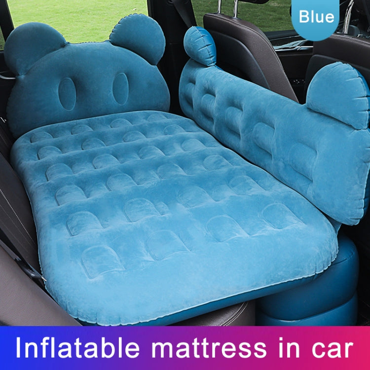 Universal Car Cartoon Travel Inflatable Mattress Air Bed Camping Back Seat Couch with Head Protector + Wide Side Baffle(Blue) - Seat Accessories by PMC Jewellery | Online Shopping South Africa | PMC Jewellery | Buy Now Pay Later Mobicred