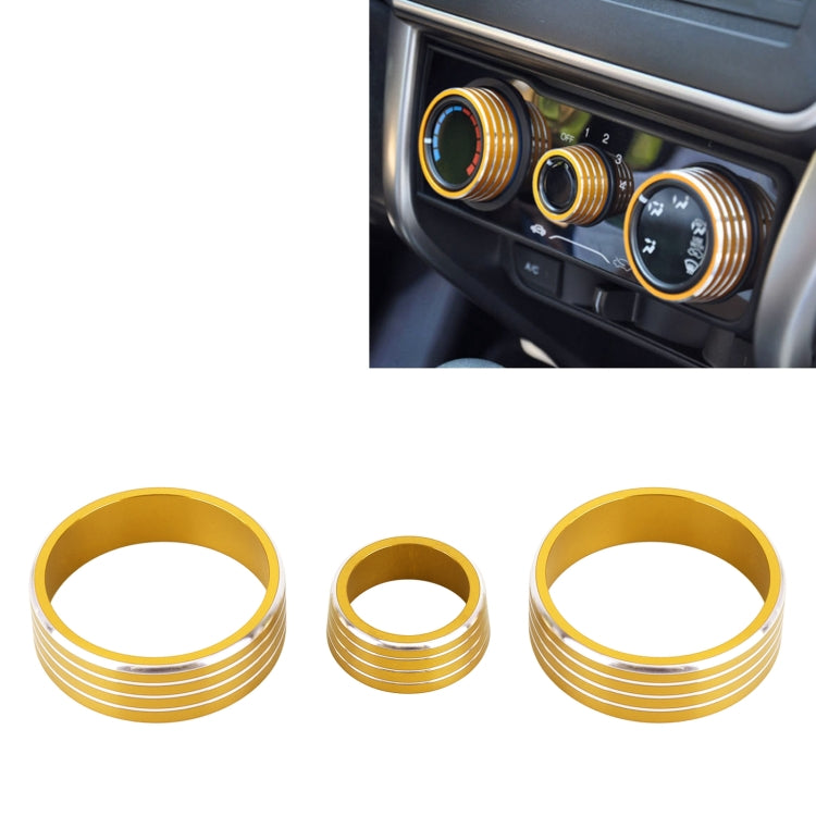 3 PCS Car Aluminum Alloy Air Conditioner Knob Case for Honda VEZEL / XR-V / Fit / GIENIA / City(Gold) - Decoration Rings by PMC Jewellery | Online Shopping South Africa | PMC Jewellery | Buy Now Pay Later Mobicred