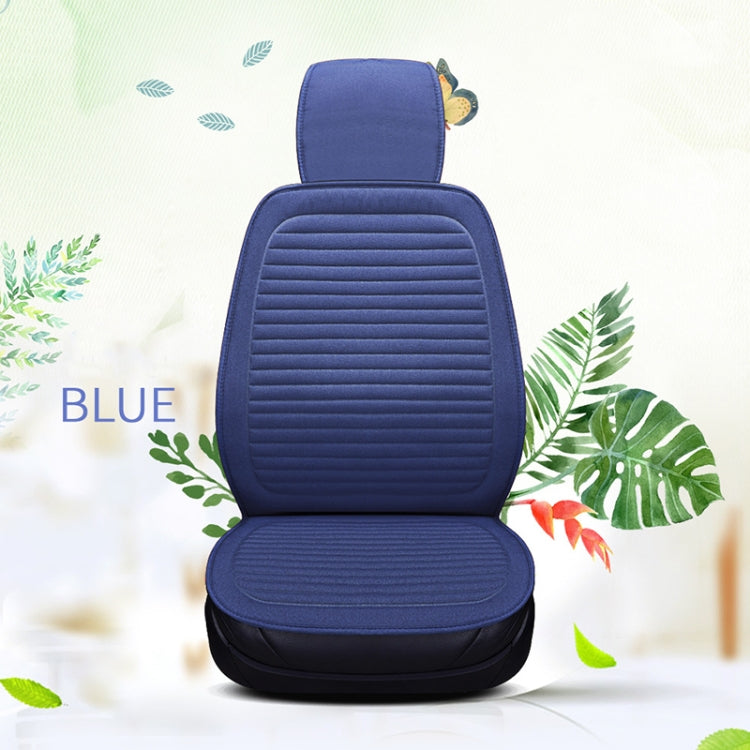 Car Four Seasons Linen Fabric Front Seat Cushion (Blue) - Seat Accessories by PMC Jewellery | Online Shopping South Africa | PMC Jewellery | Buy Now Pay Later Mobicred