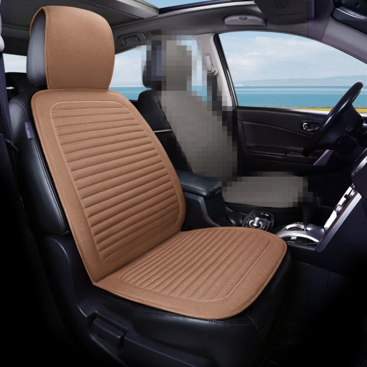 Car Four Seasons Linen Fabric Front Seat Cushion (Beige) - Seat Accessories by PMC Jewellery | Online Shopping South Africa | PMC Jewellery | Buy Now Pay Later Mobicred