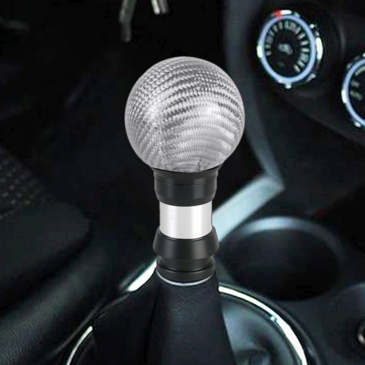 Universal Car Pressable Telescopic Carbon Fiber Gear Head Gear Shift Knob, Length: 9.5cm (Silver) - Shift Knob by PMC TechLife | Online Shopping South Africa | PMC TechLife | Buy Now Pay Later Mobicred