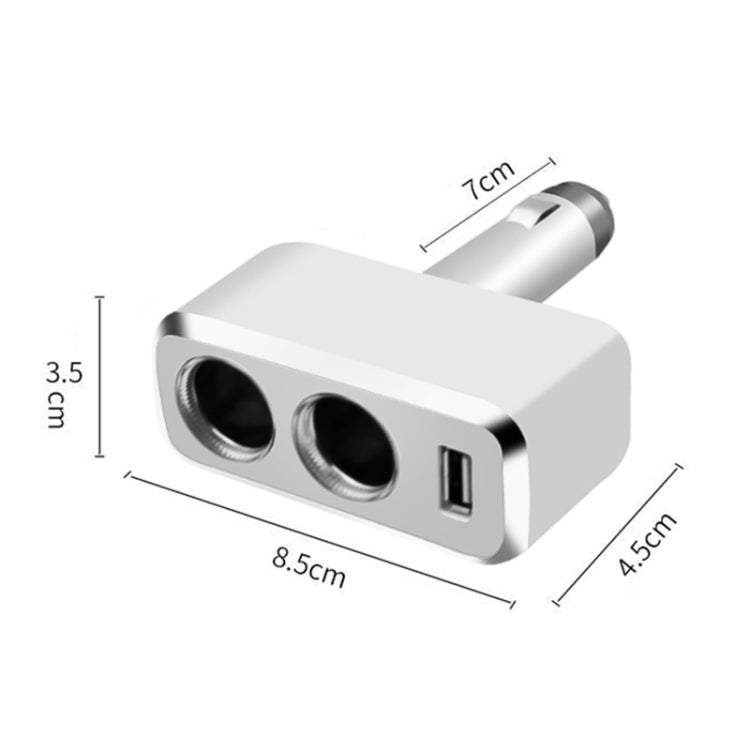 SHUNWEI SD-1909 80W 0.8A Car 2 in 1 USB Charger 90 Degree Free Rotation Cigarette Lighter (White) - Cigar Socket by SHUNWEI | Online Shopping South Africa | PMC Jewellery | Buy Now Pay Later Mobicred