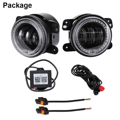 2 PCS DC12V-30V / 30W / 3A / 1440LM 12LEDs  4 inch Car LED Colorful Fog Light, Style: Black Background(Yellow Light) - Fog / Driving Lights by PMC Jewellery | Online Shopping South Africa | PMC Jewellery | Buy Now Pay Later Mobicred