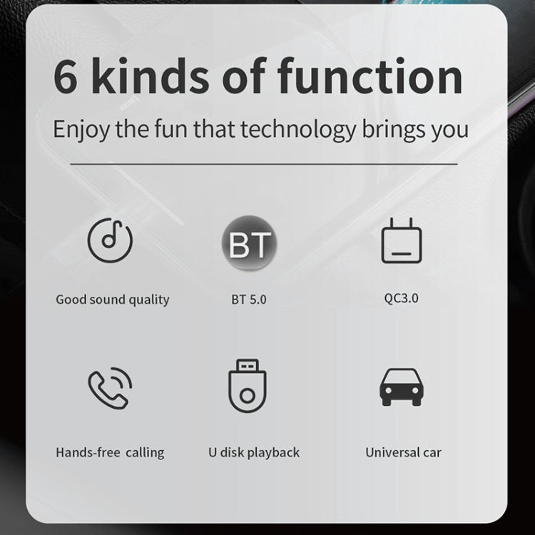 C14 Multifunctional Car Dual QC3.0+PD18W USB Charger Bluetooth FM Transmitter with Atmosphere Light - Bluetooth Car Kits by PMC TechLife | Online Shopping South Africa | PMC TechLife | Buy Now Pay Later Mobicred