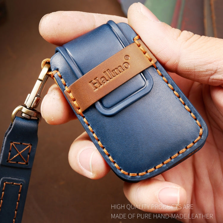 Hallmo Car Cowhide Leather Key Protective Cover Key Case for Volkswagen Lavida A Style(Blue) - free shipping - PMC TechLife - Order now!