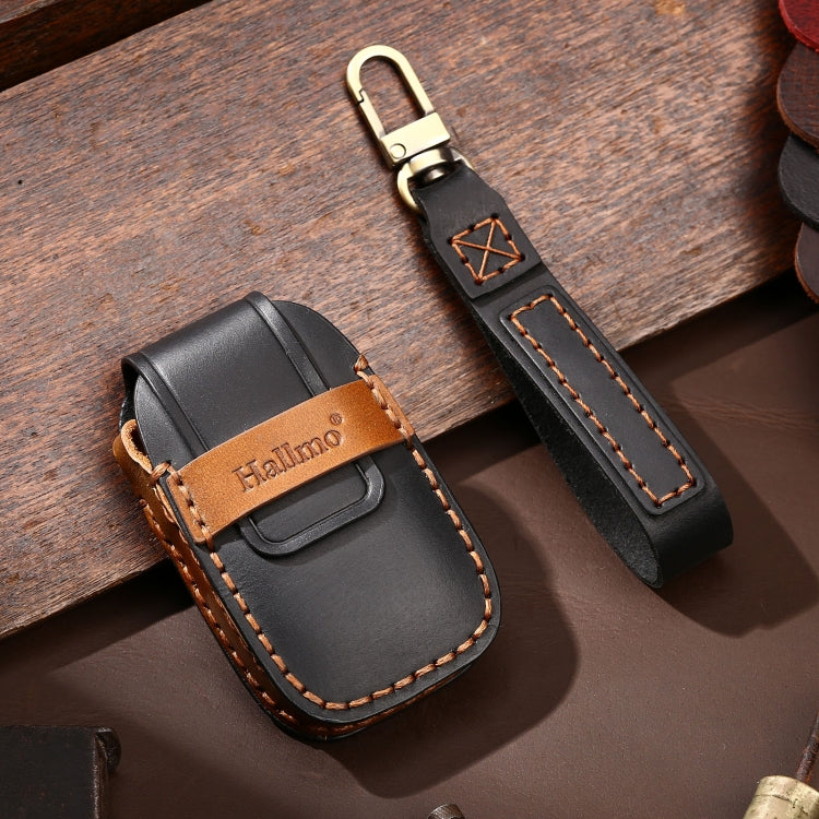 Hallmo Car Cowhide Leather Key Protective Cover Key Case for Subaru Forester(Black) - Car Key Cases by Hallmo | Online Shopping South Africa | PMC TechLife | Buy Now Pay Later Mobicred