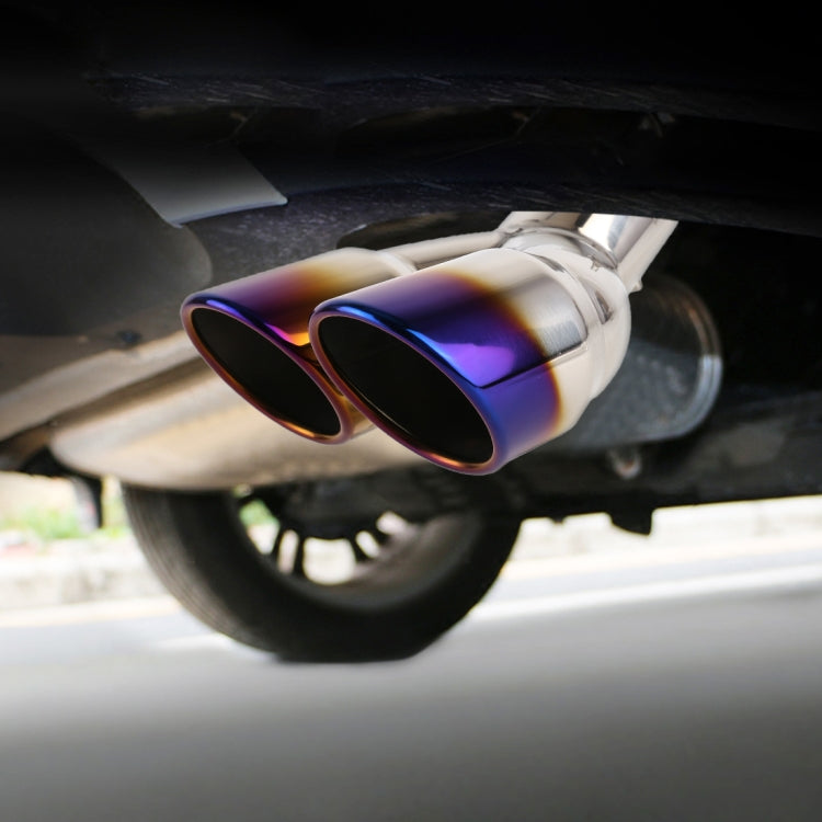 Universal Car Styling Stainless Steel Elbow Exhaust Tail Muffler Tip Pipe, Inside Diameter: 6cm (Blue) - Exhaust Pipes by PMC TechLife | Online Shopping South Africa | PMC TechLife | Buy Now Pay Later Mobicred