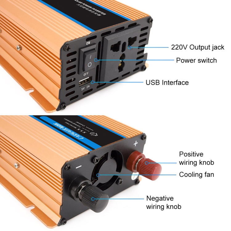 Carmaer Modified Sine Wave 48V to 220V 500W Car Multi-function Double Digital Display Inverter Household Power Converter - Modified Square Wave by PMC TechLife | Online Shopping South Africa | PMC TechLife | Buy Now Pay Later Mobicred