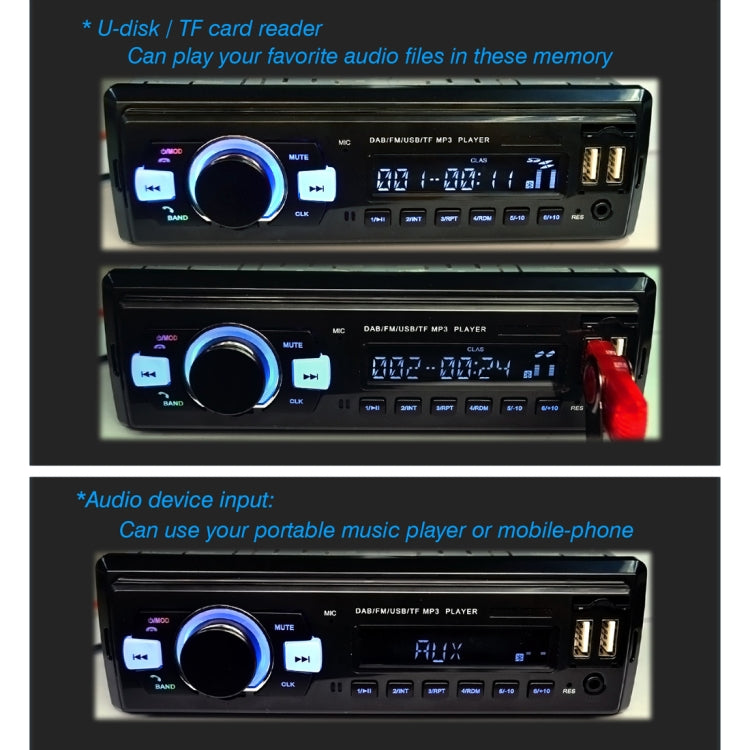 1-Din Car DAB Radio Player Stereo System FM Receiver, Support Bluetooth & U Disk & MP3 & TF Card - Car MP3 & MP4 & MP5 by PMC Jewellery | Online Shopping South Africa | PMC Jewellery | Buy Now Pay Later Mobicred