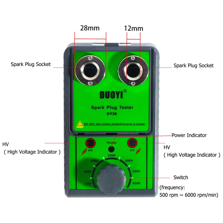 DUOYI DY28 Car Double Hole Spark Plug Tester, US Plug - free shipping - PMC TechLife - Order now!