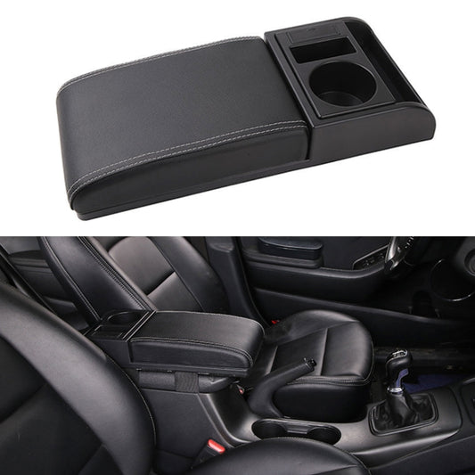 Car Multi-functional Dual USB Armrest Box Booster Pad, Microfiber Leather Straight Type (Black White) - Seat Accessories by PMC Jewellery | Online Shopping South Africa | PMC Jewellery | Buy Now Pay Later Mobicred