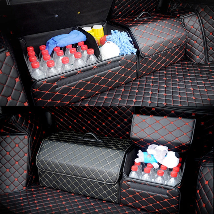 Car Trunk Foldable Storage Box, Checkered Small Size: 33 x 32 x 30cm(Beige) - Stowing Tidying by PMC Jewellery | Online Shopping South Africa | PMC Jewellery | Buy Now Pay Later Mobicred