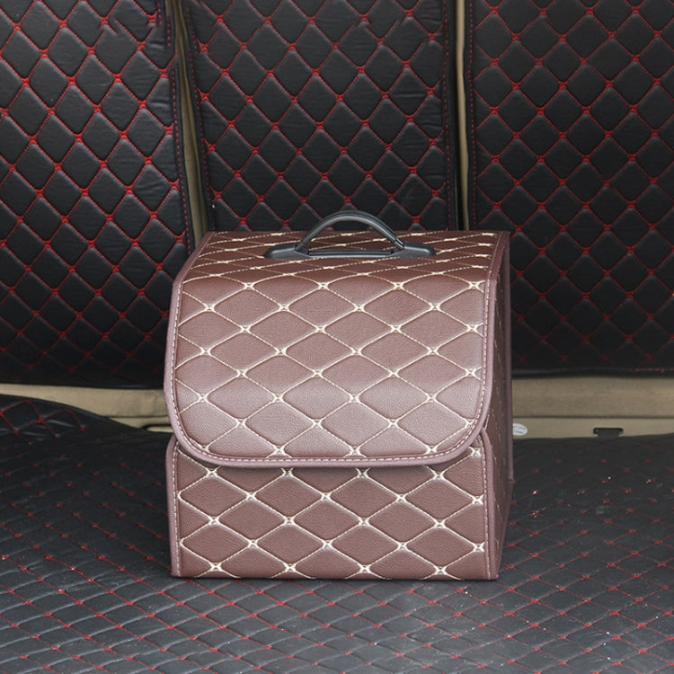 Car Trunk Foldable Storage Box, Rhombic Grid Small Size: 33 x 32 x 30cm (Coffee) - Stowing Tidying by PMC Jewellery | Online Shopping South Africa | PMC Jewellery | Buy Now Pay Later Mobicred