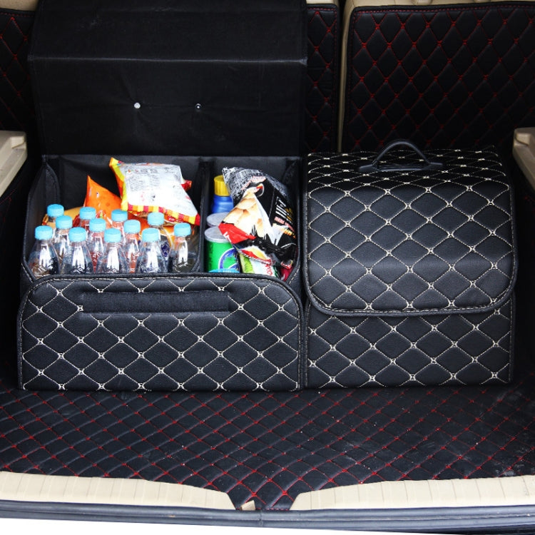 Car Trunk Foldable Storage Box, Rhombic Grid Small Size: 33 x 32 x 30cm (Wine Red) - Stowing Tidying by PMC Jewellery | Online Shopping South Africa | PMC Jewellery | Buy Now Pay Later Mobicred
