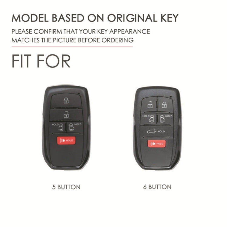 Hallmo Car Genuine Leather Key Protective Cover for Toyota Sienna 5-button(Black) - Car Key Cases by Hallmo | Online Shopping South Africa | PMC TechLife | Buy Now Pay Later Mobicred