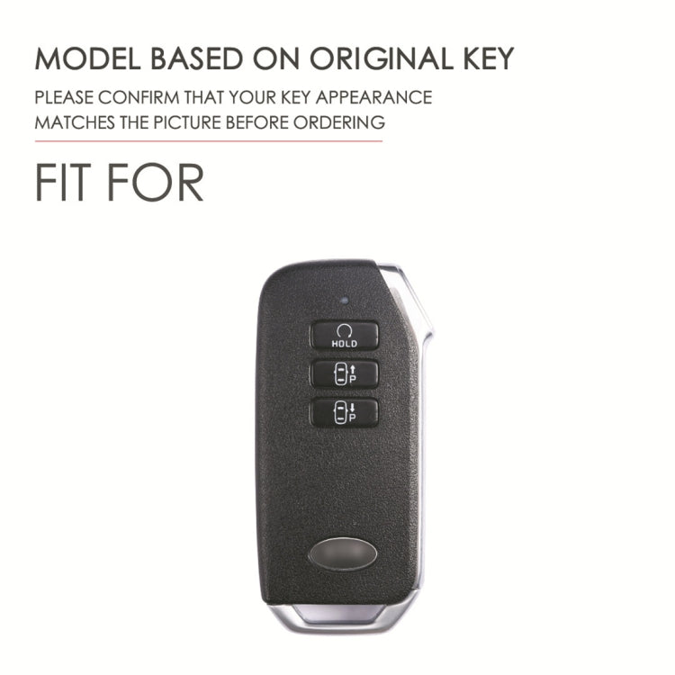 Hallmo Car Cowhide Leather Key Protective Cover for KIA(Black) - Car Key Cases by Hallmo | Online Shopping South Africa | PMC TechLife | Buy Now Pay Later Mobicred