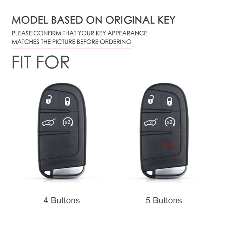 Hallmo Car Genuine Leather Key Protective Cover for Jeep Compass 5-button(Brown) - Car Key Cases by Hallmo | Online Shopping South Africa | PMC TechLife | Buy Now Pay Later Mobicred