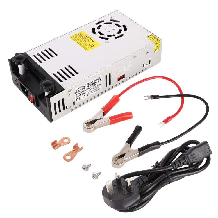 S-600-12 DC12V 600W 50A DIY Regulated DC Switching Power Supply Power Step-down Transformer with Clip, UK Plug - Step-down Transformer by PMC Jewellery | Online Shopping South Africa | PMC Jewellery | Buy Now Pay Later Mobicred