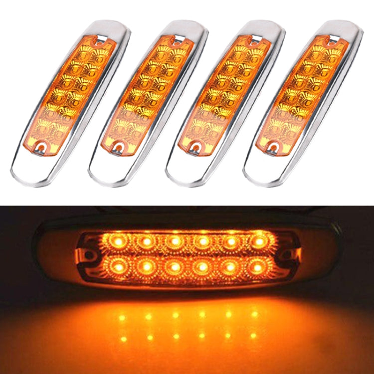 4 PCS MK-338 DC12-24V Truck 12LEDs Side Clearance Maker Light (Yellow Light) - Clearance Lights by PMC Jewellery | Online Shopping South Africa | PMC Jewellery | Buy Now Pay Later Mobicred