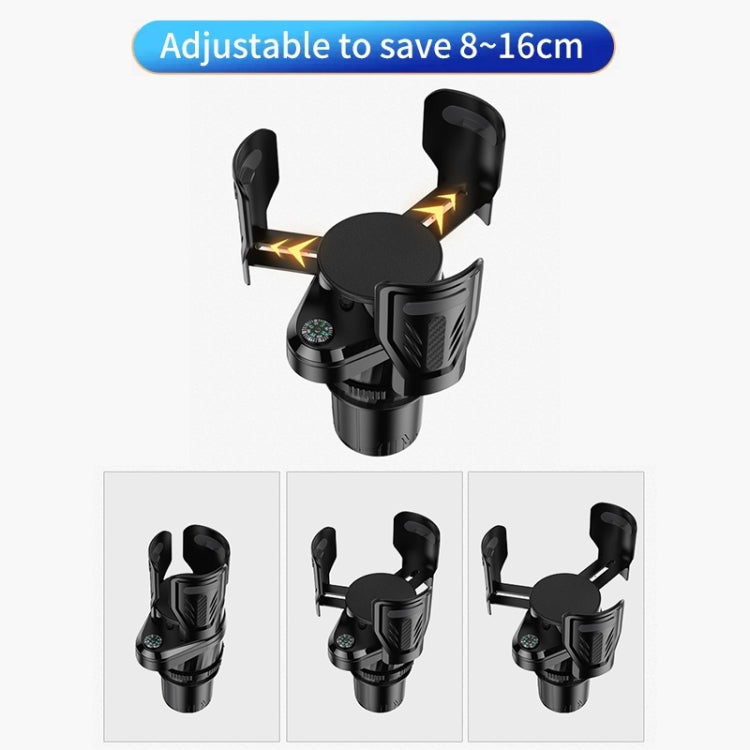 SB-3088 Car Multifunctional Retractable Rotating Water Cup Holder with Compass - Car Drink Holders by PMC TechLife | Online Shopping South Africa | PMC TechLife | Buy Now Pay Later Mobicred