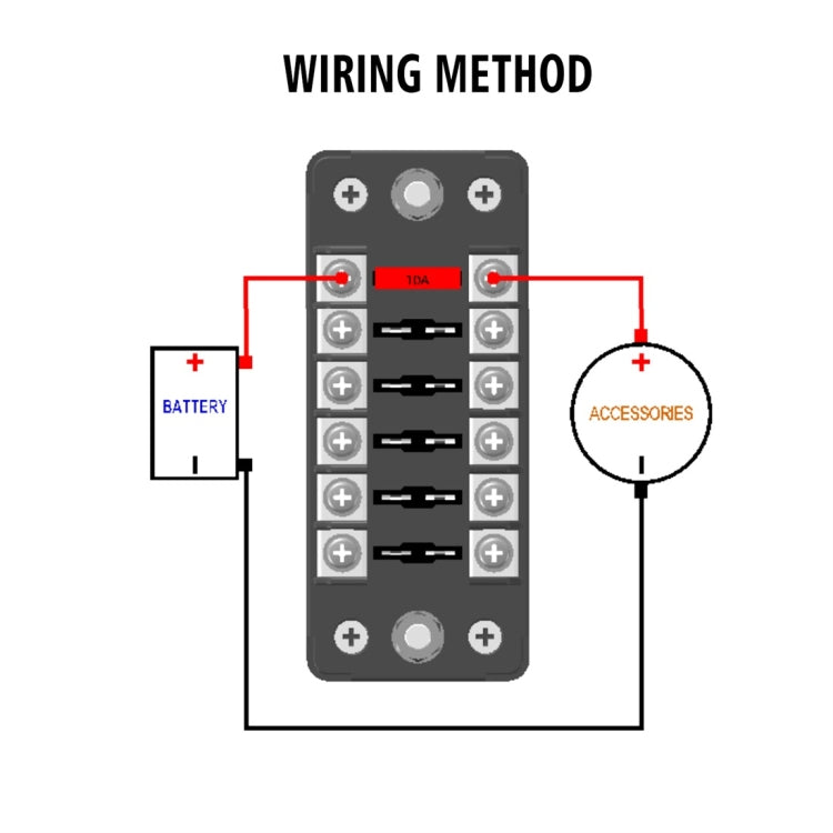 ZH-979A1 FB1903 1 In 1 Out 6 Ways No Distinction Positive Negative Fuse Box with 12 Fuses for Auto Car Truck Boat - Fuse by PMC Jewellery | Online Shopping South Africa | PMC Jewellery | Buy Now Pay Later Mobicred