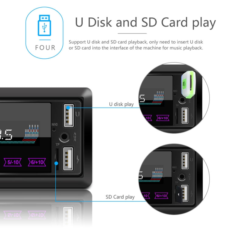 M10 12V Car Radio Receiver MP3 Player, Support Bluetooth Hand-free Calling / FM / USB / SD Card - Car MP3 & MP4 & MP5 by PMC TechLife | Online Shopping South Africa | PMC TechLife | Buy Now Pay Later Mobicred